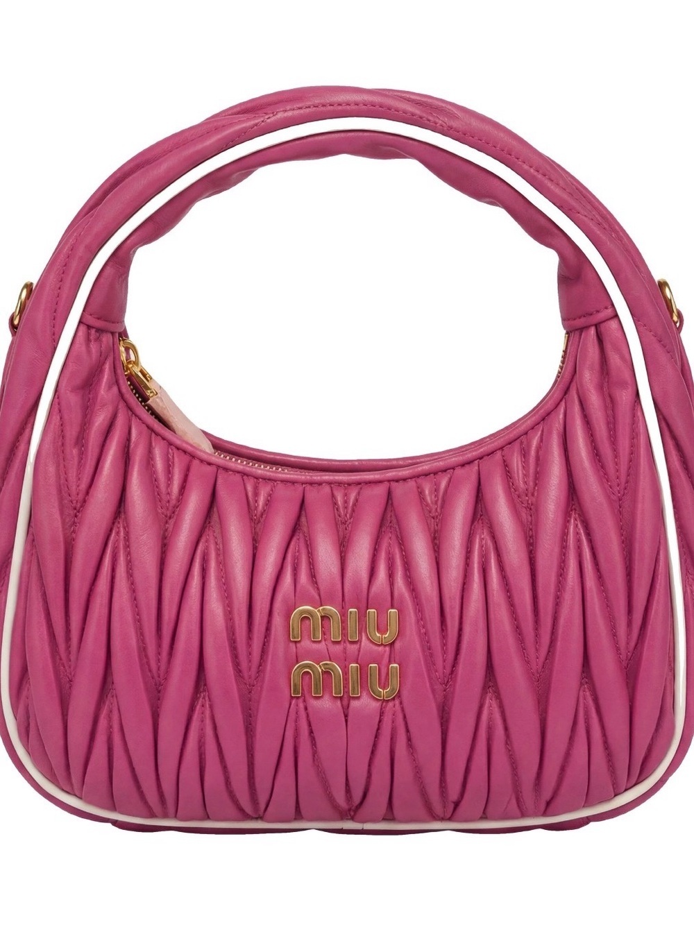 Miu Miu Wander Nappa Matelasse Leather Hobo Bag